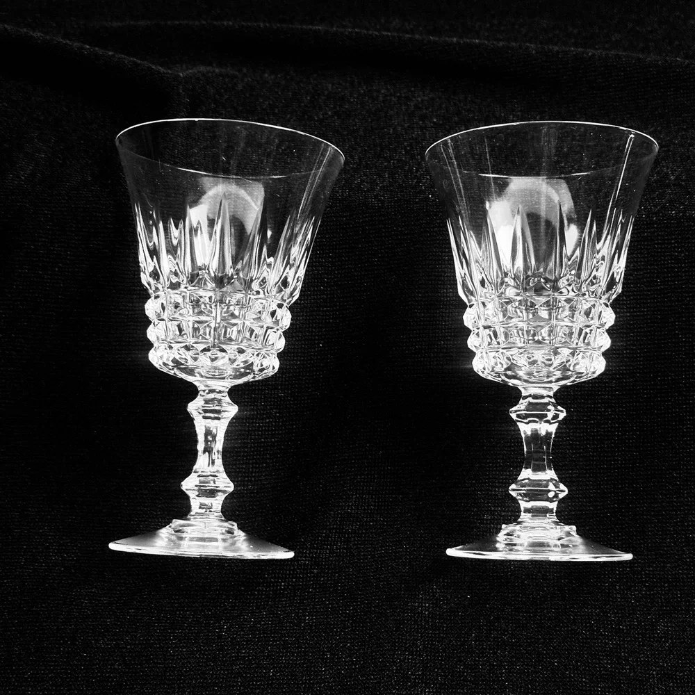 Cristal D'Arques Durand‎ Victoria 4 Water Glasses Etched Crystal 6 1/4 Inch